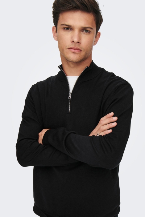 Only & Sons onswyler life ls half zip knit